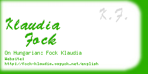 klaudia fock business card